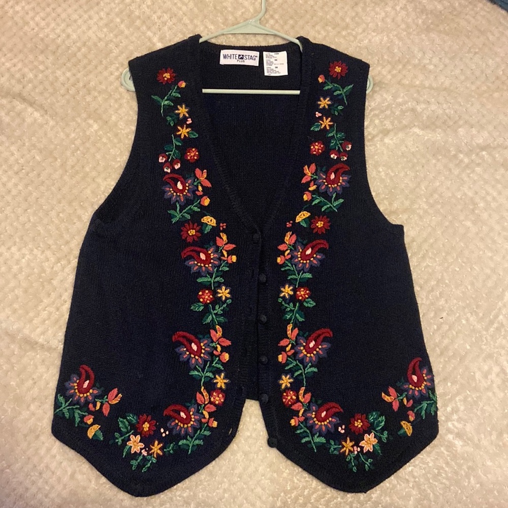 Vintage white stag vest